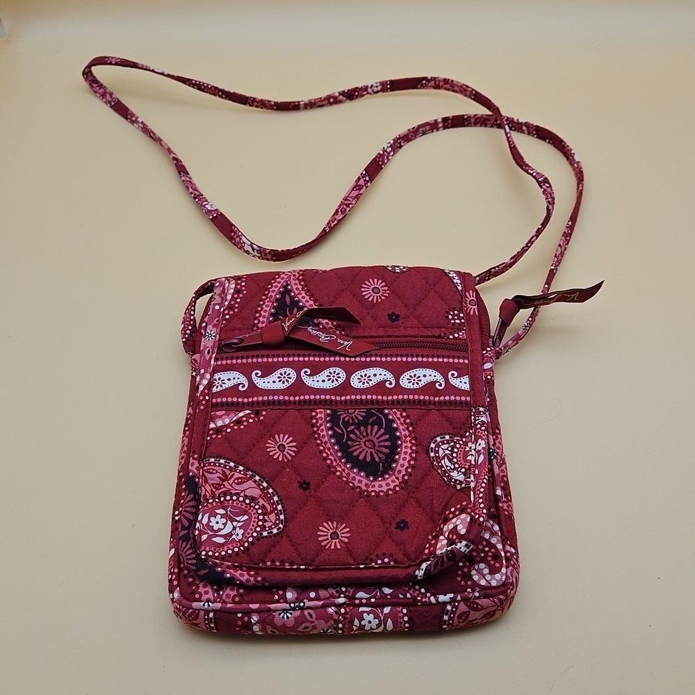 Vera Bradley Mini Hipster Bag Purse Mesa Red Paisley Bandana Shoulder Strap